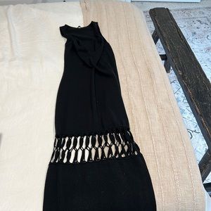 Michael Costello black midi dress